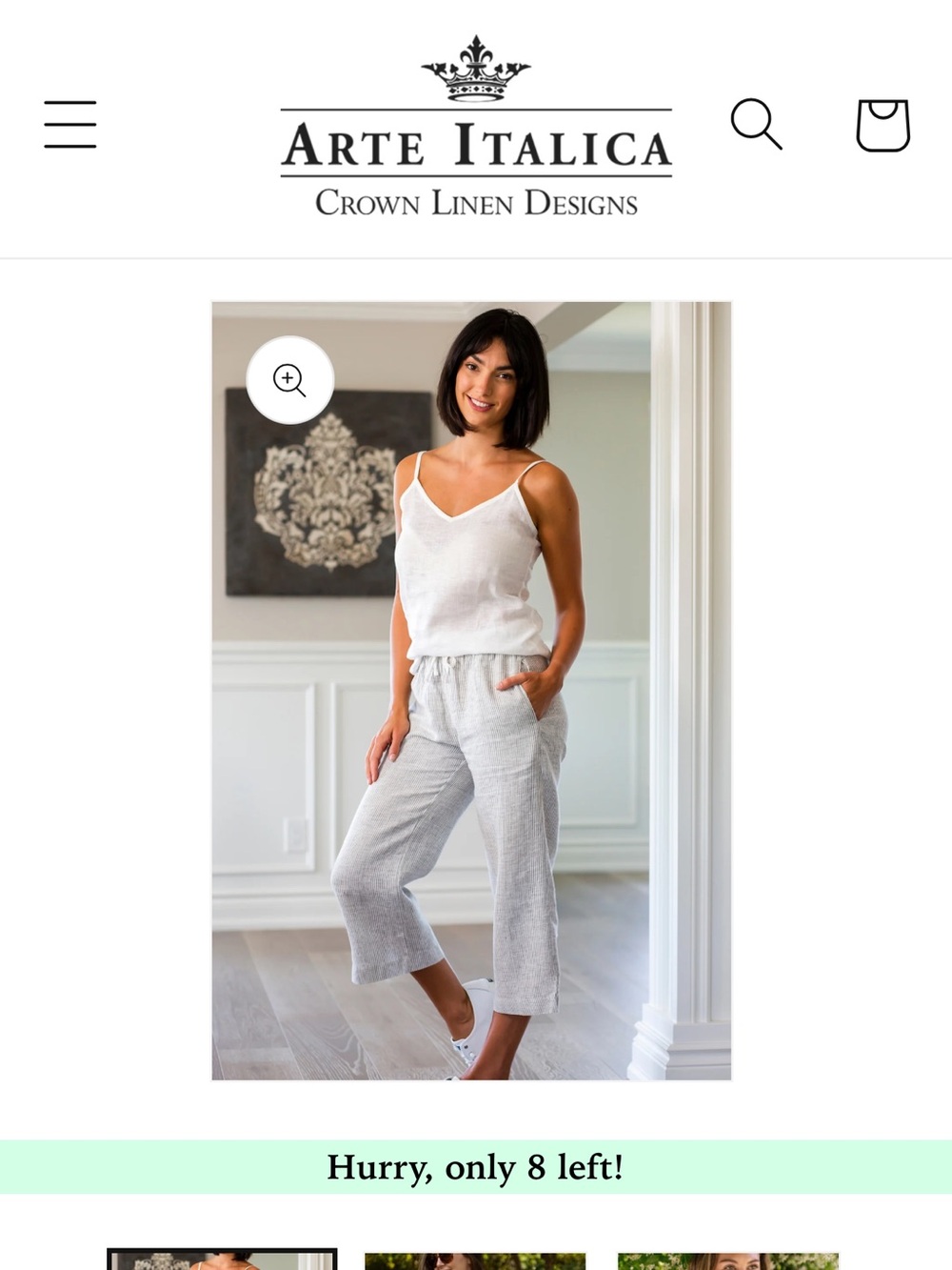 Arte Italica white linen tank